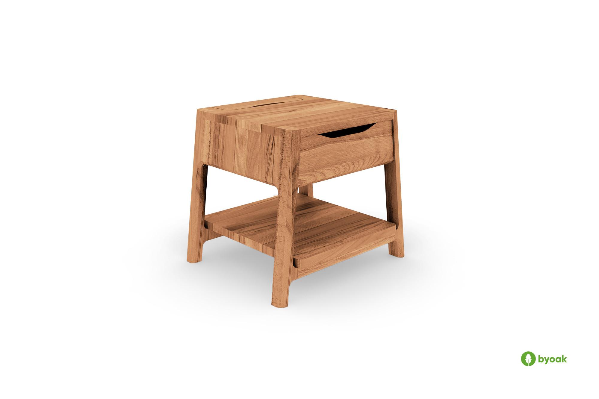 NACHTTISCH PAUL Kernbuche - Kernbuche, Holz (47/40/44cm) - byoak