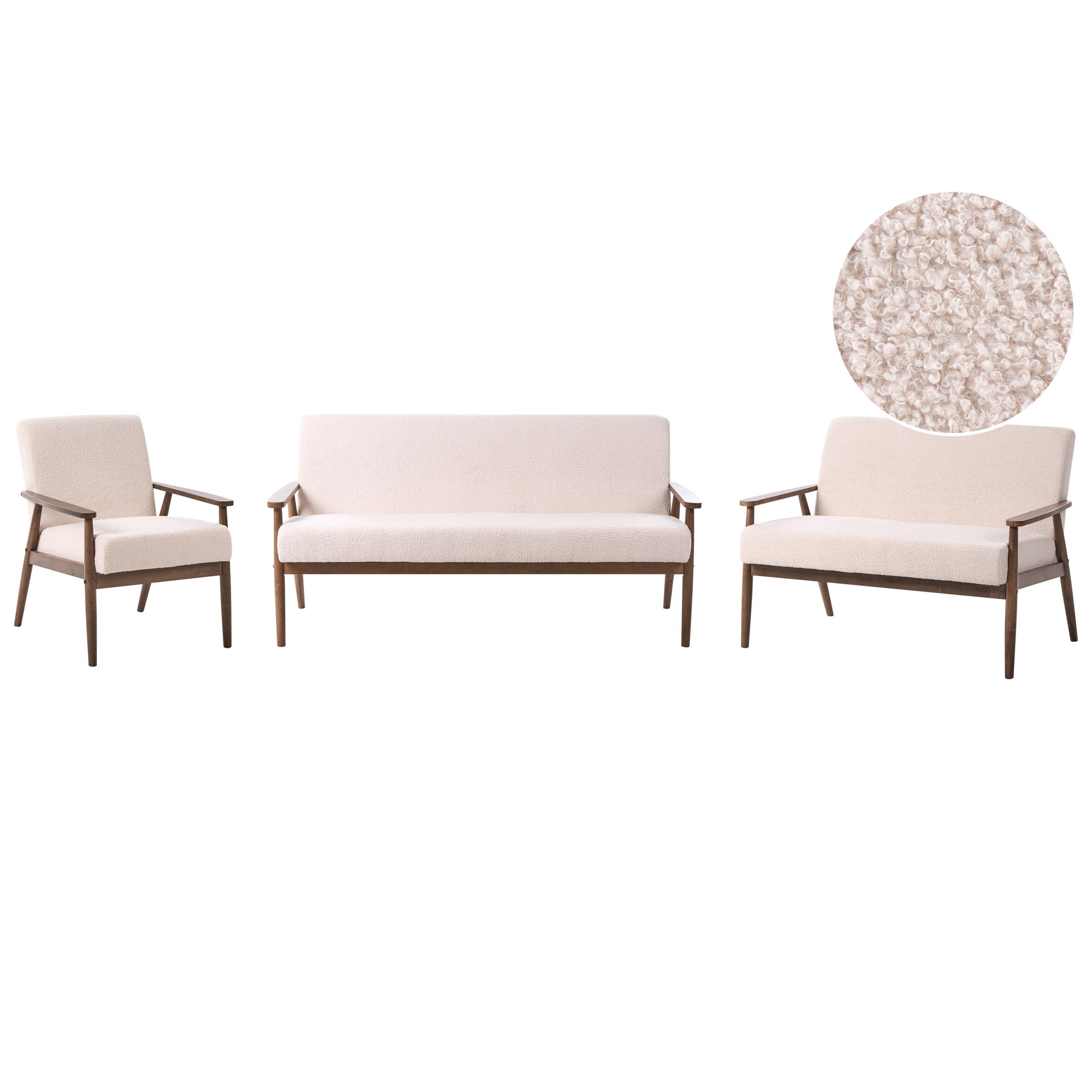 SOFA-SET 6-Sitzer Bouclé Dunkelbraun/Beige Esrum - Beige/Braun, Textil (151/79/72cm) - Beliani