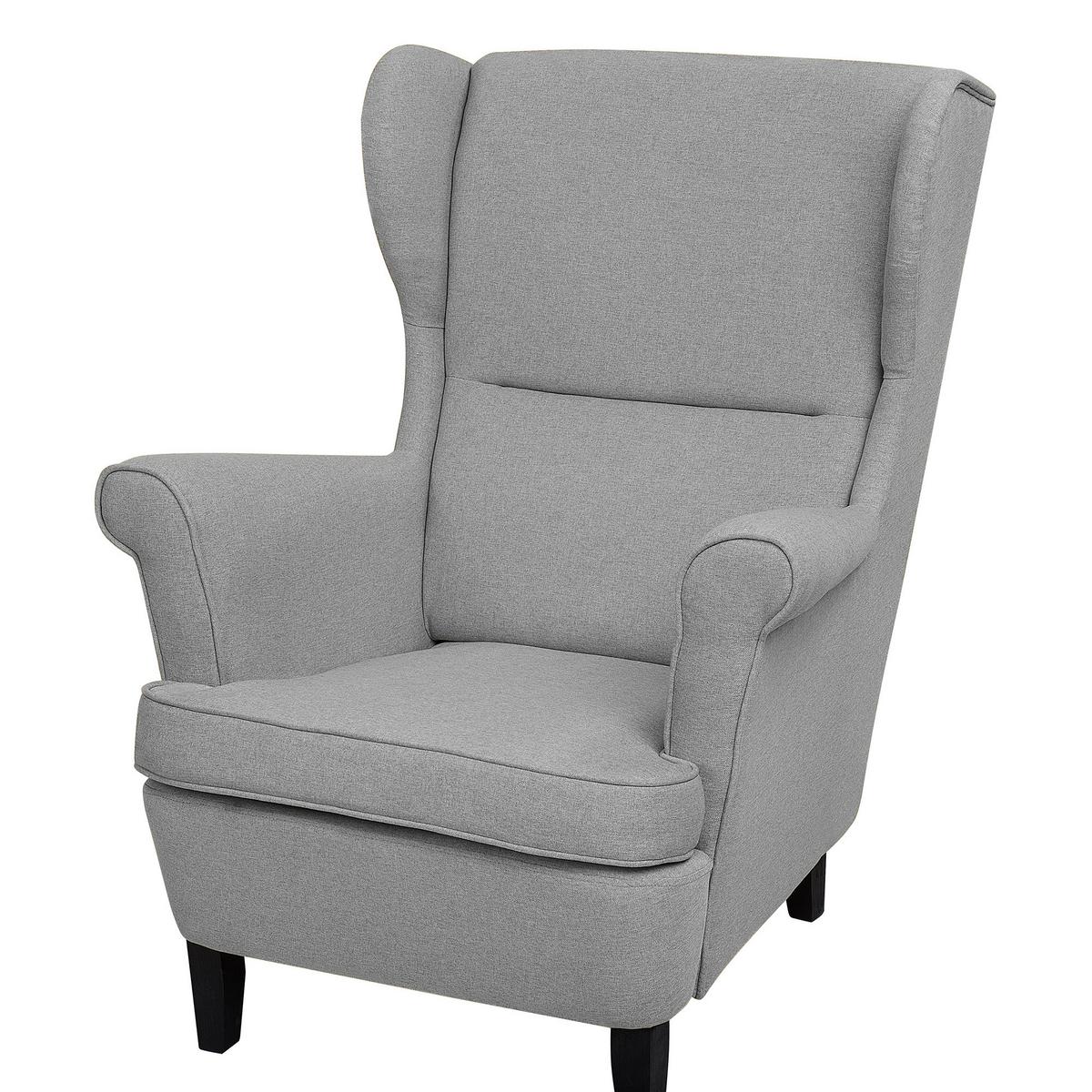 SESSEL Polsterbezug Grau Abson - Grau, Holz/Textil (74/102/63cm) - Beliani