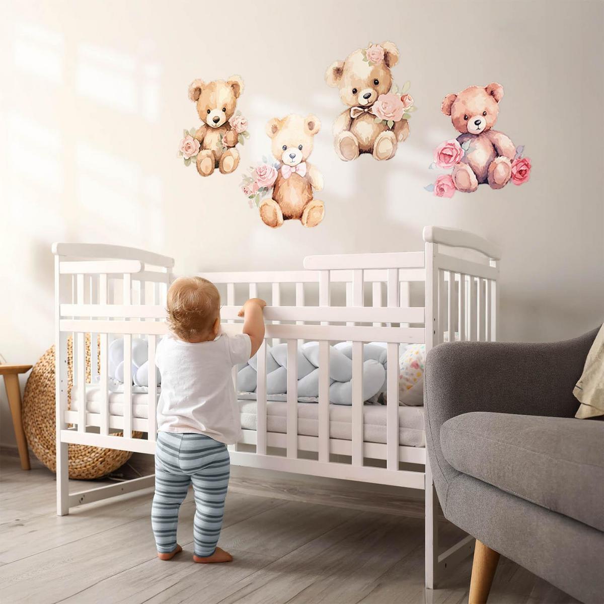 WANDAUFKLEBER 130x167cm - Teddybären - Multicolor, Kunststoff (130/167/0.1cm) - Wallfluent