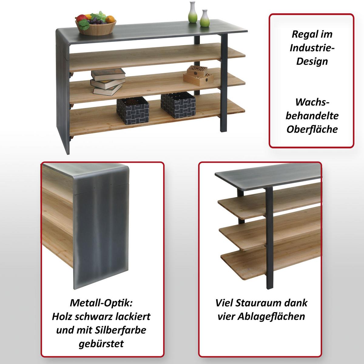 REGAL Braun, Grau - Braun/Grau, Holz (119/72/40cm) - MCW