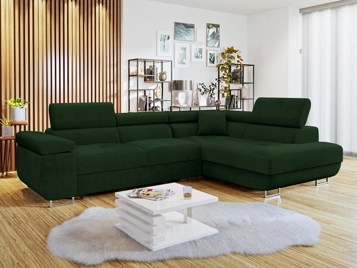 ECKSOFA Torezio, Seite: Rechts - Grün, Holz/Textil (274/203cm) - MIRJAN24