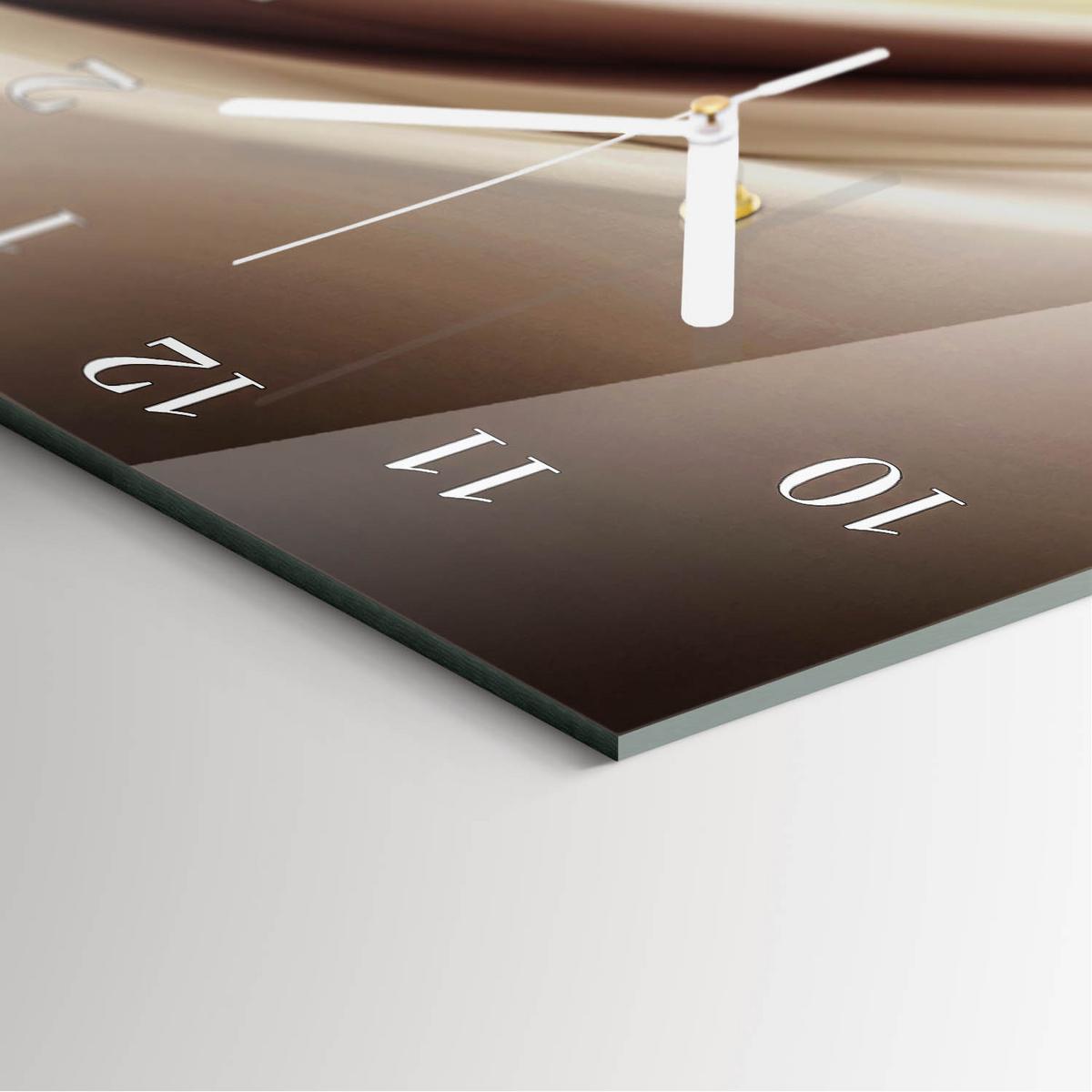 WANDUHR aus Glas 30x60 cm - Muster - Braun, Glas (30/60/0.4cm) - TULUP