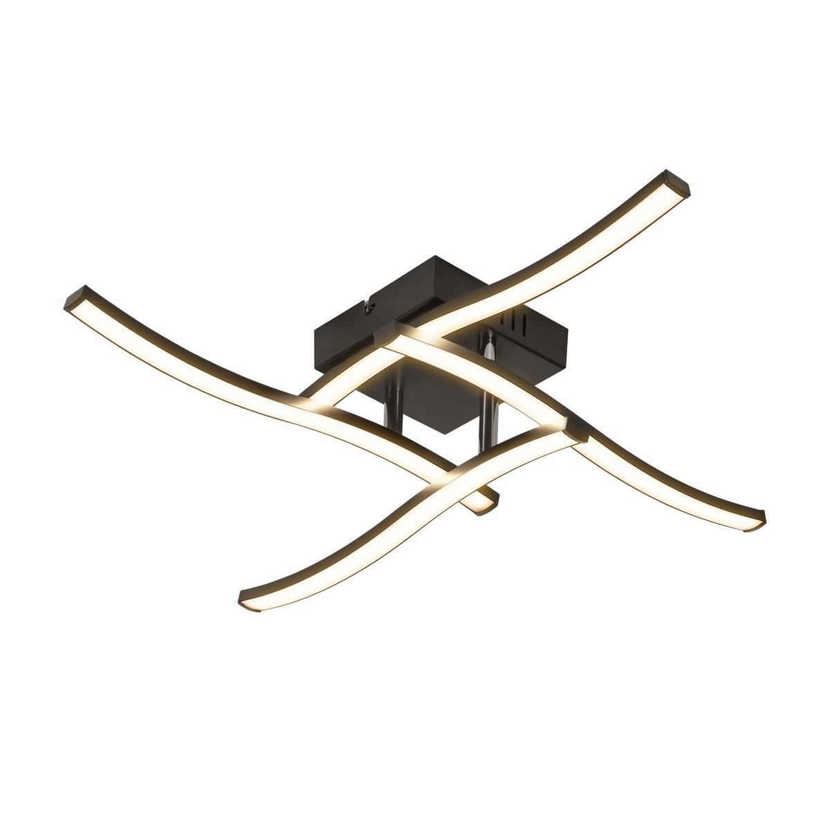 LED DECKENLEUCHTE Solon 50.5/50.5/9.5 cm - Schwarz, Kunststoff (50.5/50.5/9.5cm) - ZMH