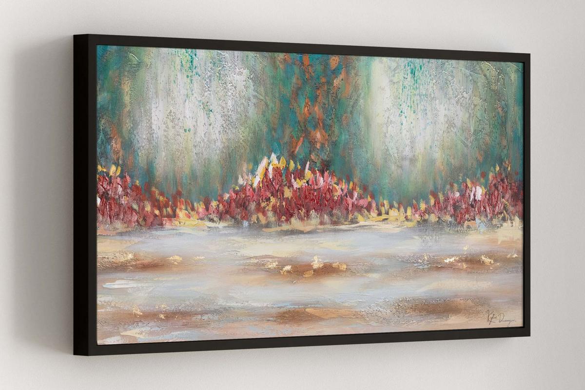 ACRYLBILD HANDGEMALT 120/60 cm - Blau/Rot, Holz/Textil (120/60cm) - KUNSTLOFT