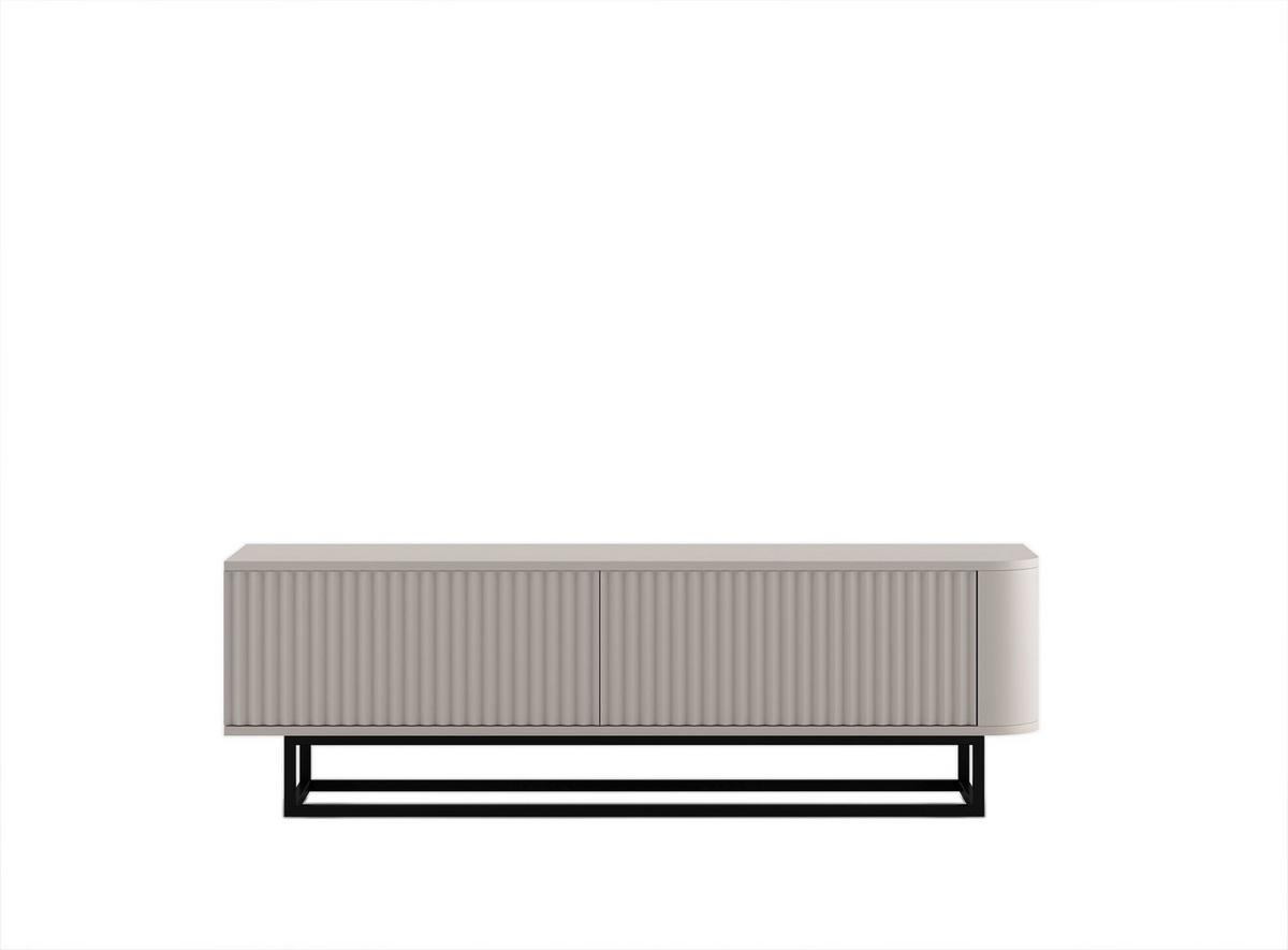 TV-LOWBOARD Aurora Kaschmir matt 140 cm mit schwarzem Metallrahmen - Kaschmir/Schwarz, Holzwerkstoff/Metall (140/44/35cm) - Meble Lindner