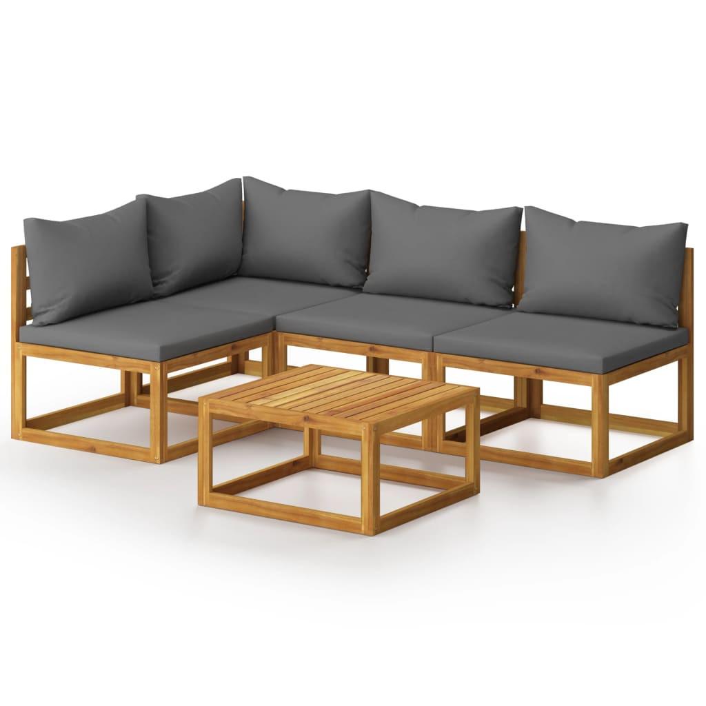 GARTENSET Reichert 5-teilig - Grau, Holzwerkstoff - Nettlife