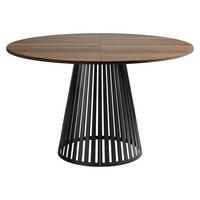 ESSTISCH ausziehbar Cone 100 - Nussbaumfarben/Schwarz, Holzwerkstoff/Metall (100/100/76cm) - MIRJAN24