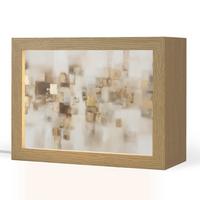 TISCHLEUCHTE Abstrakte Quadrate - Erdtöne - Neblig 20x15 cm - Birnbaumfarben, Holzwerkstoff (8/20/15cm) - OnlyWow