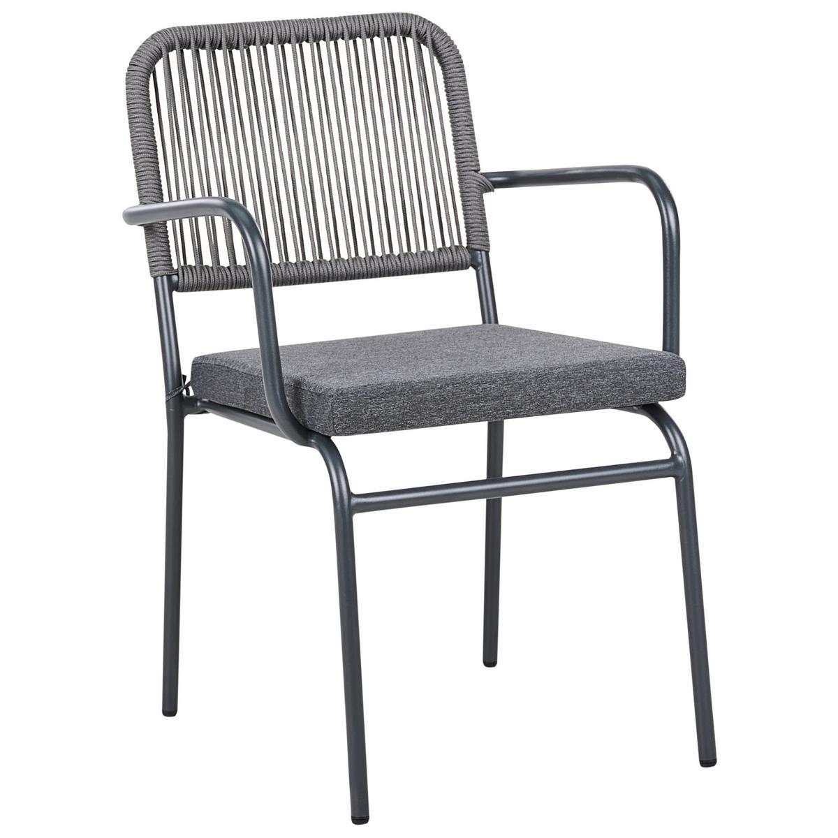 GARTENSTUHL 4er-Set Grau Taceno - Grau, Metall (46/82/52cm) - Beliani