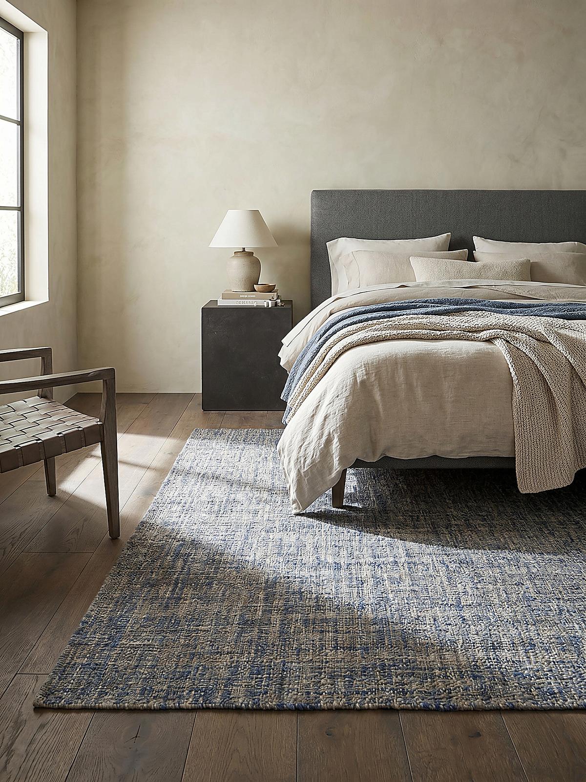 WOLLTEPPICH OTLEY, einfarbig, Blau, 200 x 290 cm - Blau, Textil (290/200cm) - KADIMA DESIGN