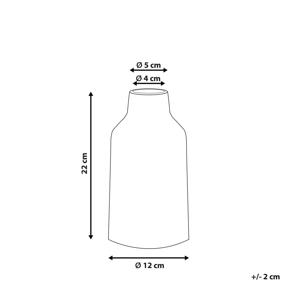 BLUMENVASE Steinzeug weiß Assus - Weiß, Stein (22cm) - Beliani