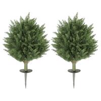 KÜNSTLICHE PFLANZEN UV-Schutz Zypresse 40 cm 2 er Set - Grün, Kunststoff (60cm) - HOMCOM