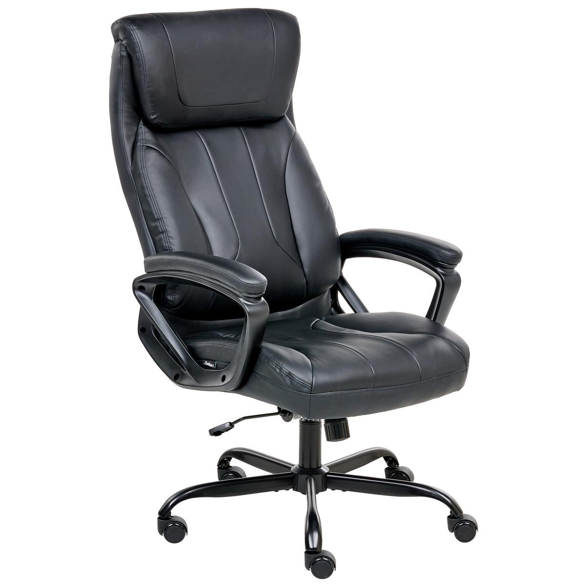 CHEFSESSEL Kunstleder Schwarz Proud - Schwarz, Kunststoff (66/115/66cm) - Beliani