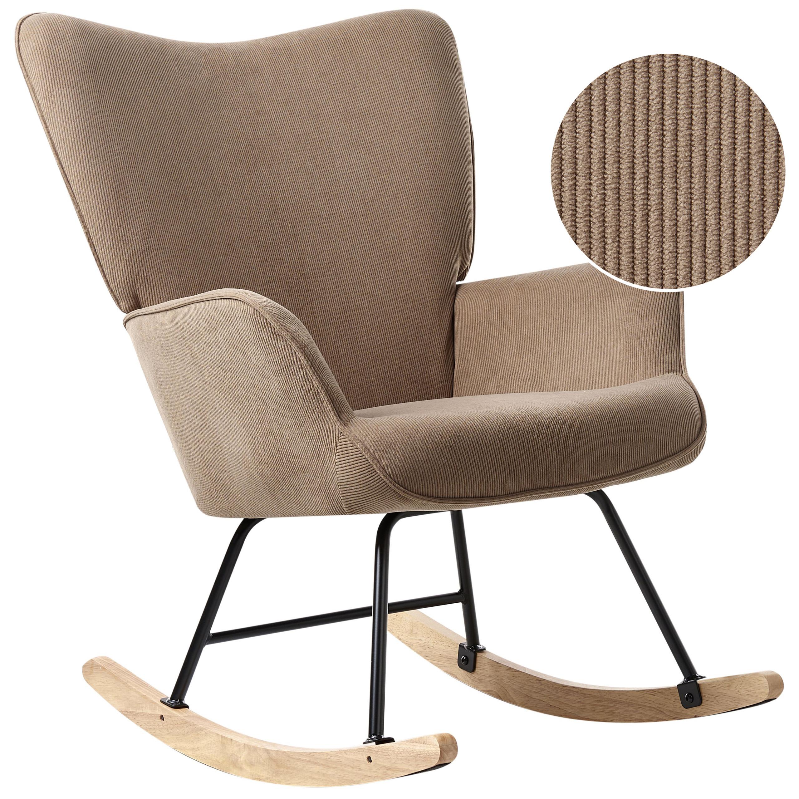 SCHAUKELSESSEL Taupe Arset - Taupe/Schwarz, Textil (71/104/83cm) - Beliani