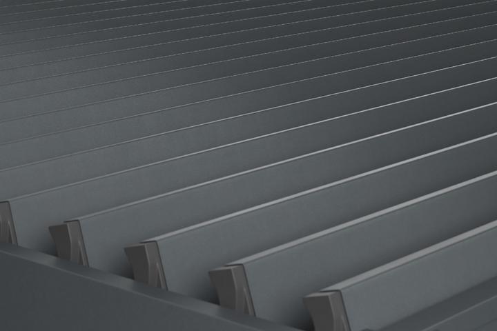 Pavillon Lamellendach Anthrazit quadratisch Aluminiumguss pulverbeschichtet matt inkl. Befestigungsmaterial regenabweisend