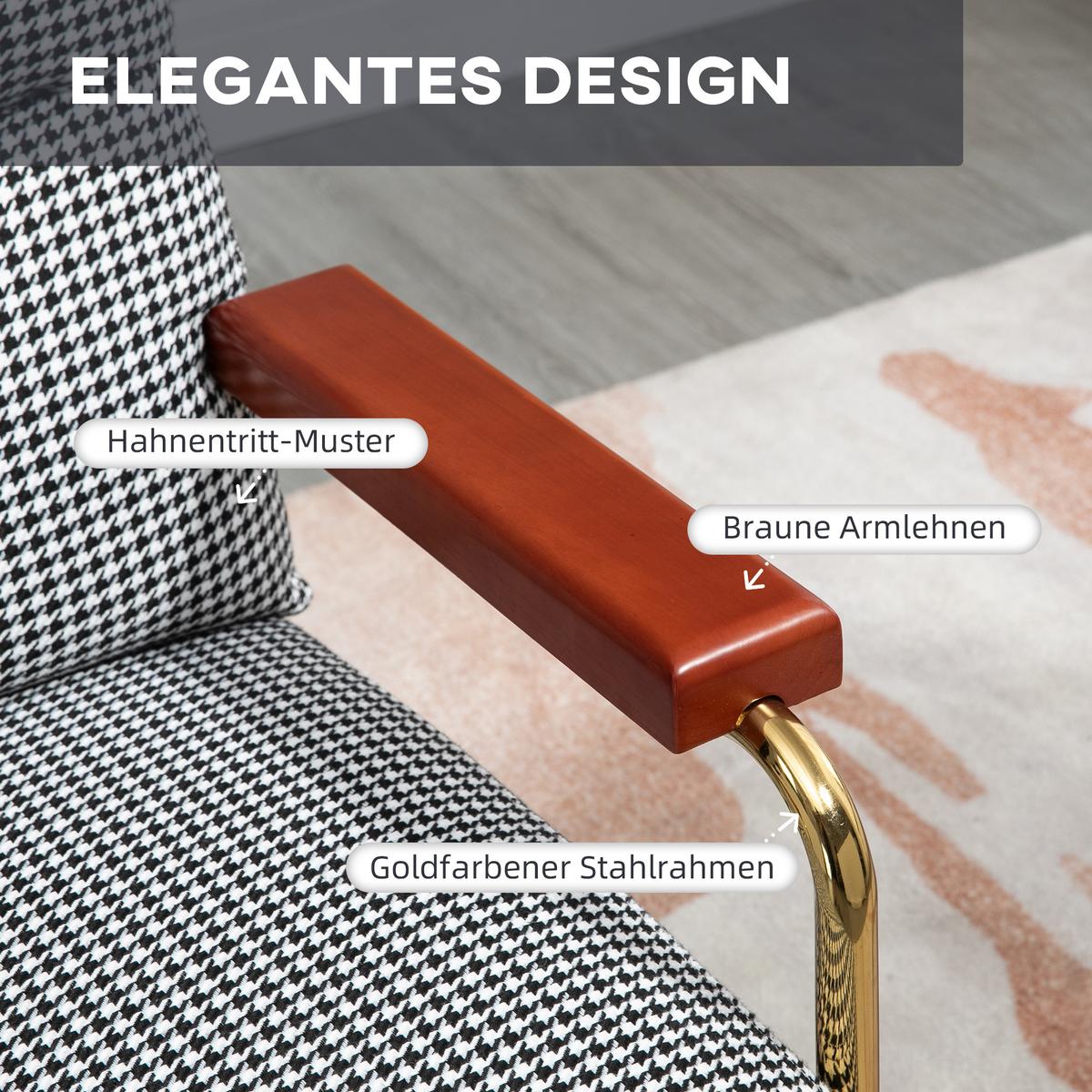 OHRENSESSEL Relaxsessel, Polstersessel Akzentsessel mit Leinenoptik, Stahlbeine - Multicolor, Kunststoff (81.5/87.5/72cm) - HOMCOM