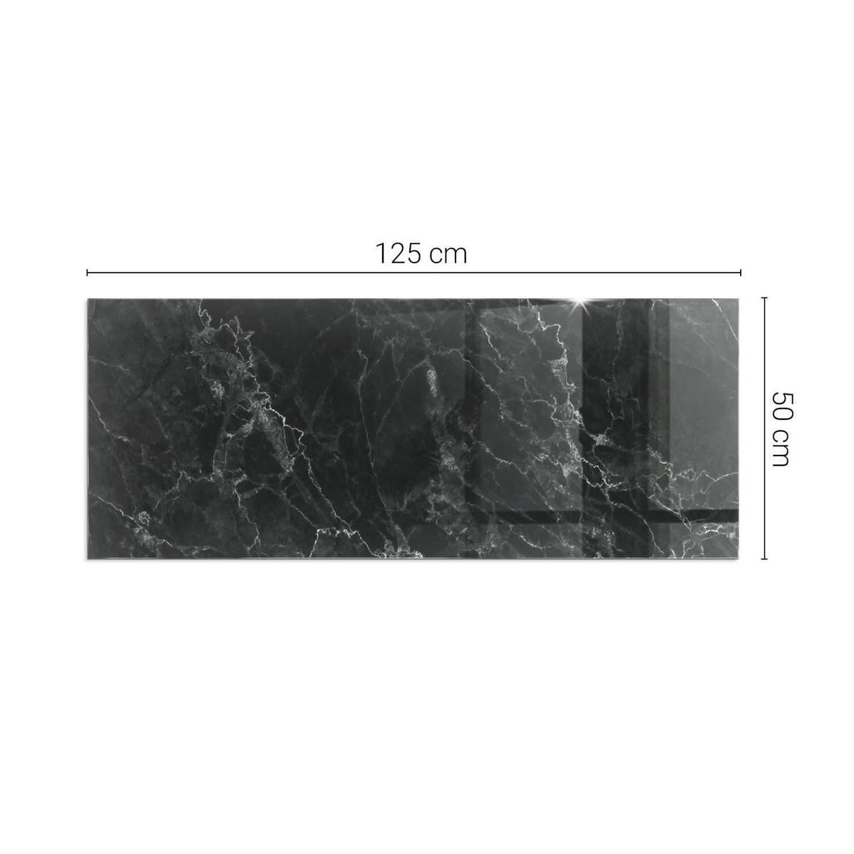 GLASPLATTE für Kamin 125x50 cm - Schwarz, Glas (125/50/0.4cm) - TULUP