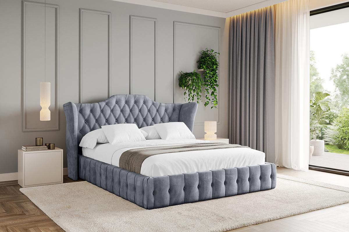 POLSTERBETT mit Bettkasten und Lattenrost, Boxbett ohne Matratze - MODY 120x200 Grau - Grau, Holzwerkstoff/Textil (120/200cm) - ALTDECOR