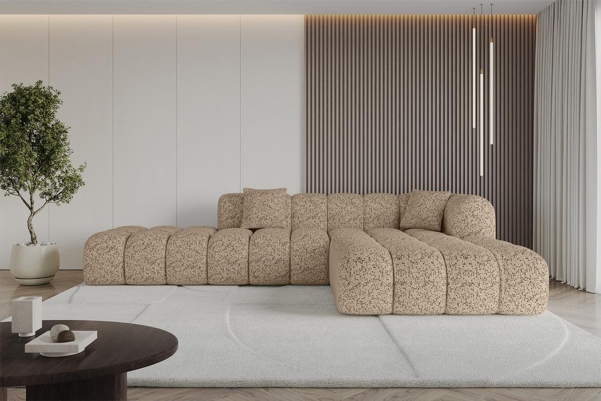 ECKSOFA Ottomane Rechts OLEA-L2 - 289x176x71 cm Braun - Schwarz/Braun, Holzwerkstoff/Kunststoff (289/176cm)