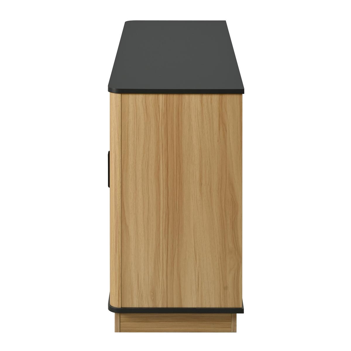 SIDEBOARD in Holzoptik mit Riffel-Design, mit 4 Türen und stummen Scharnieren - Naturfarben, Holzwerkstoff (139/75/40cm) - Urban Meuble