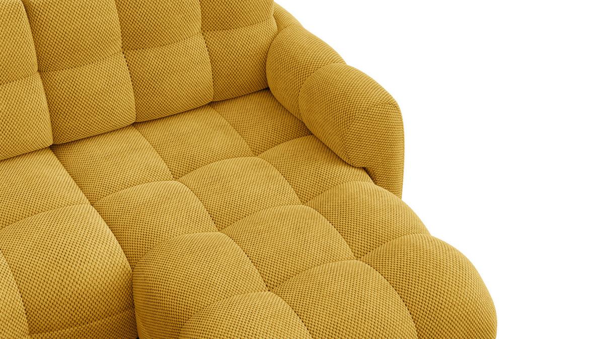 ECKSOFA MELLOW 4-Sitzer, safran - Gelb/Schwarz, Holz/Textil (262/156cm) - Wozimo