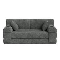 SCHLAFSOFA 2-Sitzer Cord mit Schlaffunktion, Getränkehalter & Taschen - Dunkelgrau, Textil (168/81/80cm) - Urban Meuble