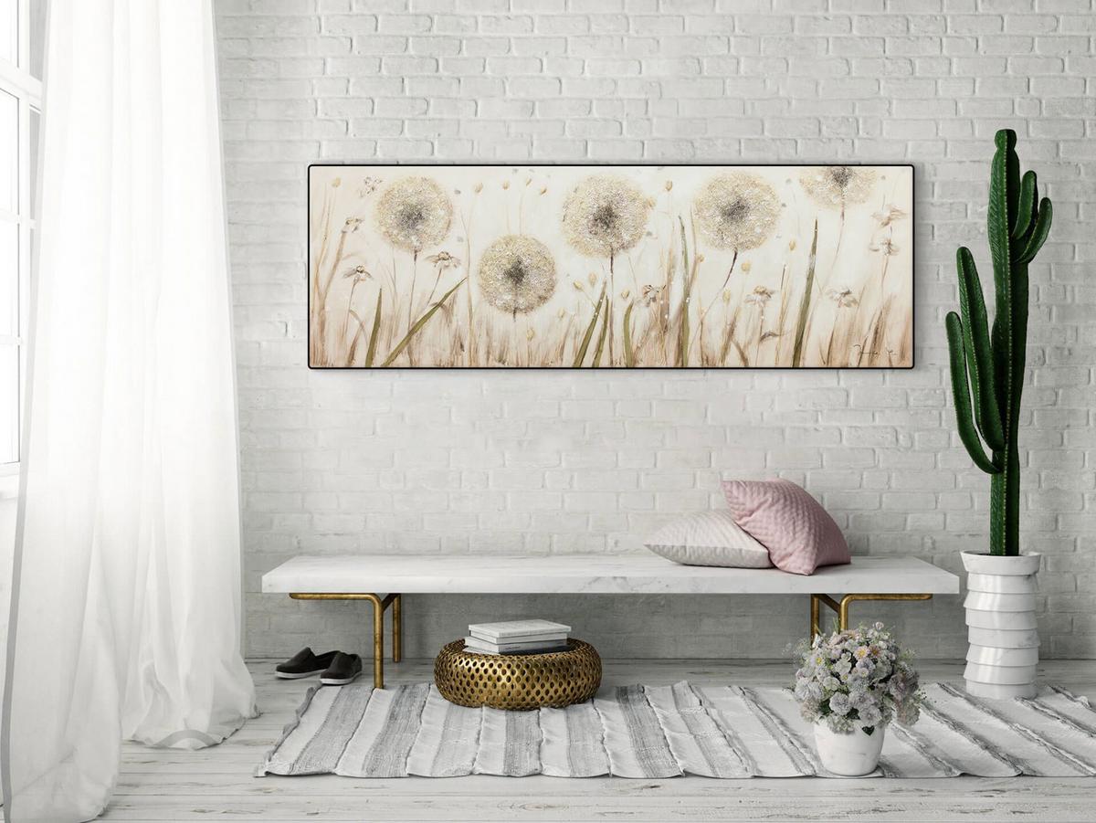 ACRYLBILD HANDGEMALT 150/50 cm - Beige, Holz/Textil (150/50cm) - KUNSTLOFT