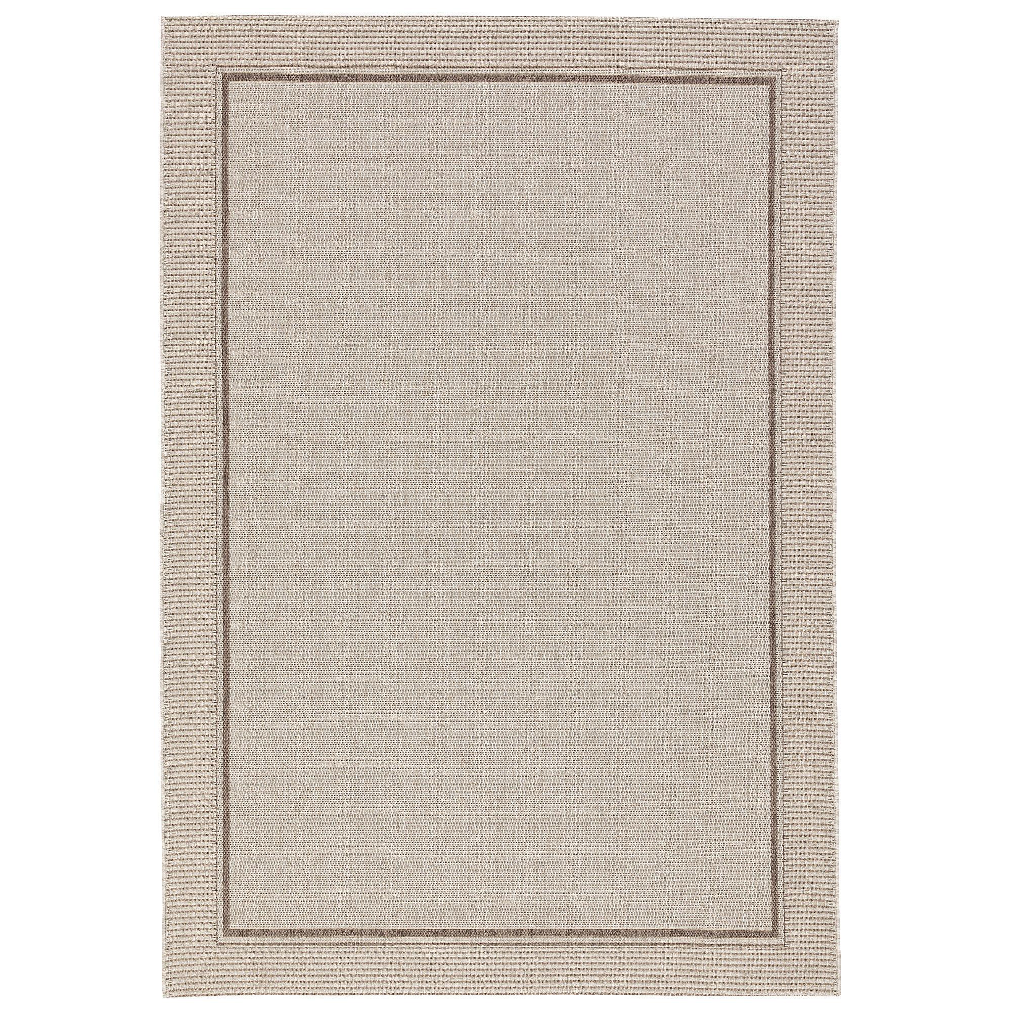 IN & OUTDOOR TEPPICH NATUR PANAMA BORDÜRE - Grau, Textil (120/170cm) - Pergamon