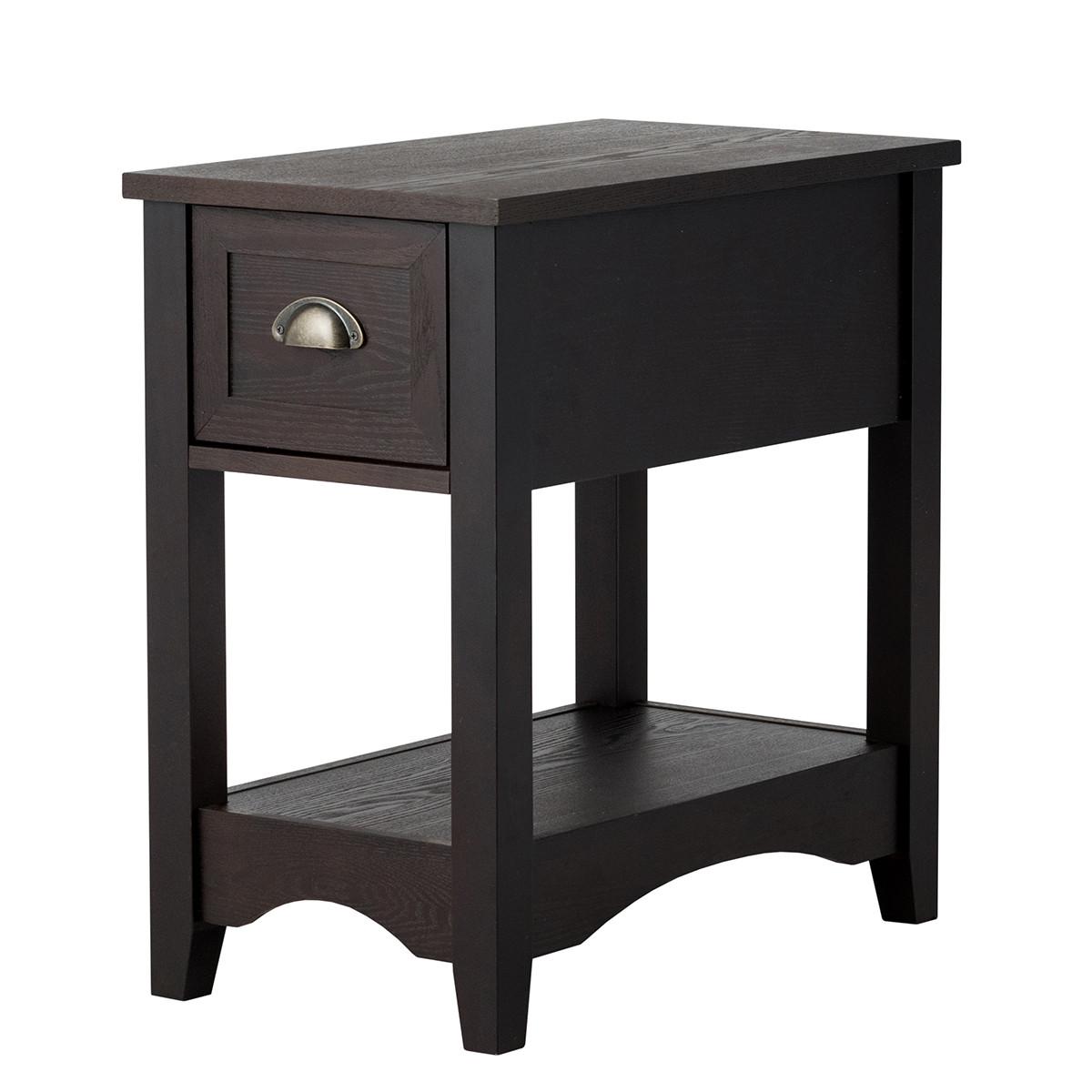 BEISTELLTISCH 59cm Dunkelbraun - Braun, Holz (33/56/59cm) - COSTWAY