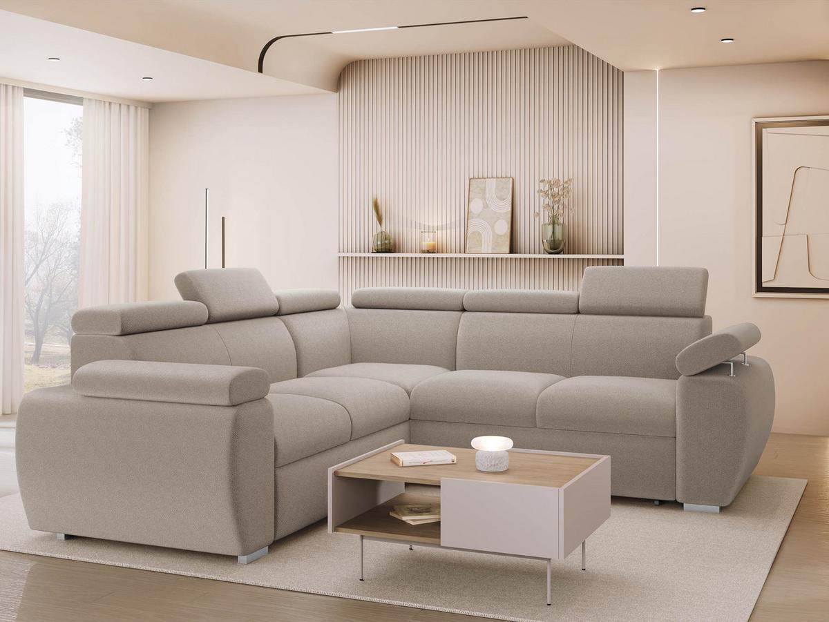 ECKSOFA Boston Maxi - Chromfarben/Naturfarben, Holz/Textil (260/260cm) - MIRJAN24