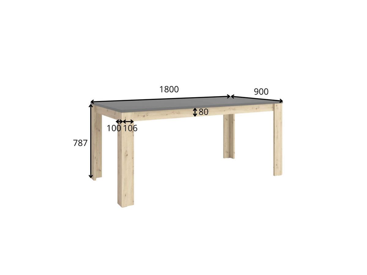ESSTISCH MERIDIAN 180 x 90 x 78,7 cm - Eichefarben/Eiche Artisan, Holz (180/90/78.7cm) - MASSENO