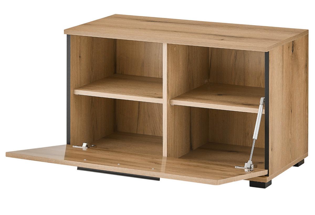 GARDEROBENBANK Evoke Eiche 80 cm, Sitzbank mit Stauraum - Eichefarben/Schwarz, Holzwerkstoff/Kunststoff (80/50/40cm) - Furn.Design