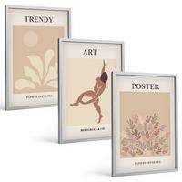BILDER SET 3er Set - 40x60 cm Silberner Rahmen - Matisses abstrakte Formen - Silberfarben, Kunststoff (40/60cm) - TULUP