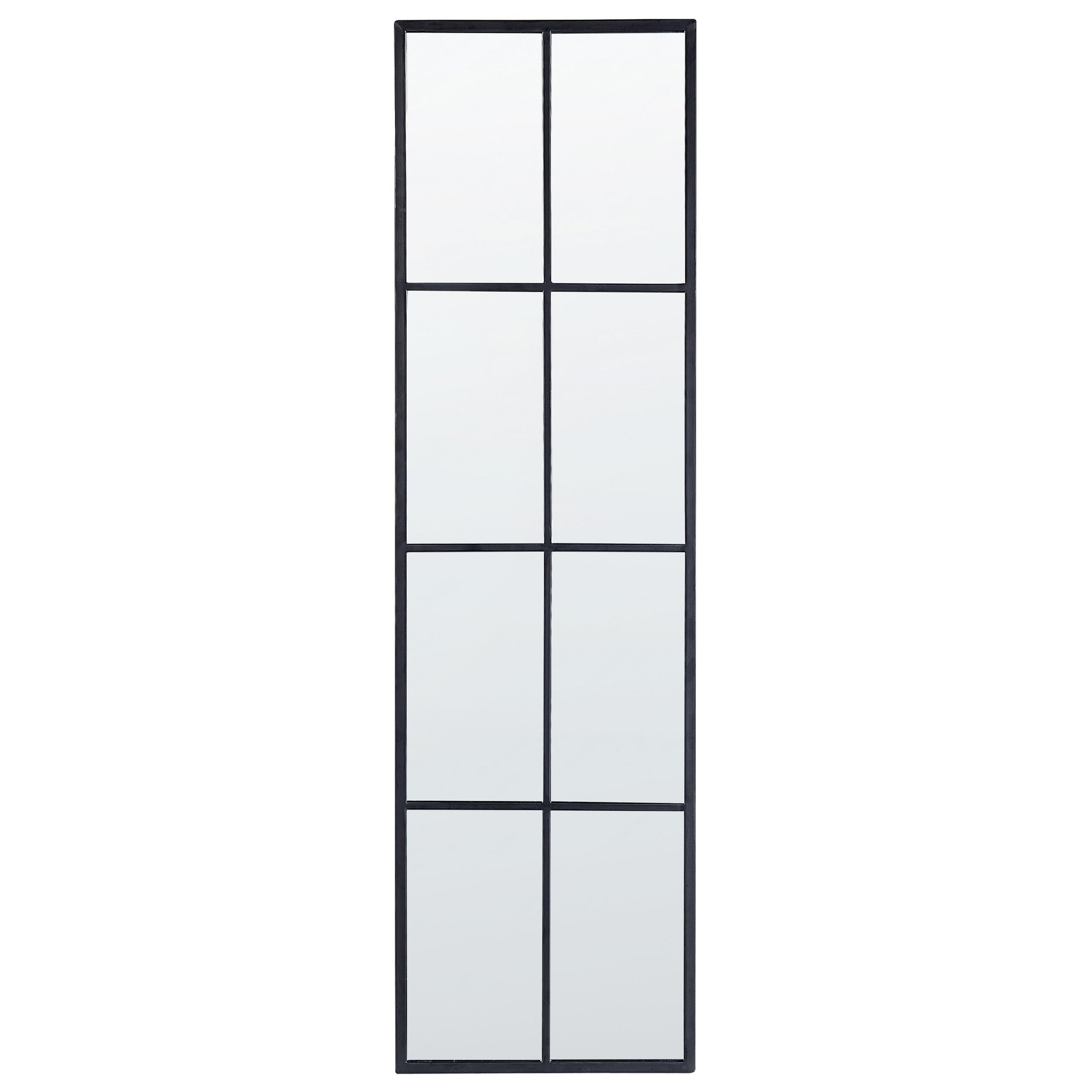 WANDSPIEGEL schwarz Fensteroptik 38/132 cm Camon - Schwarz, Metall (38/132/3cm) - Beliani