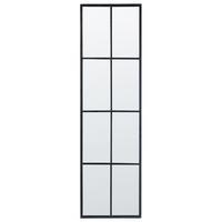 WANDSPIEGEL schwarz Fensteroptik 38/132 cm Camon - Schwarz, Metall (38/132/3cm) - Beliani