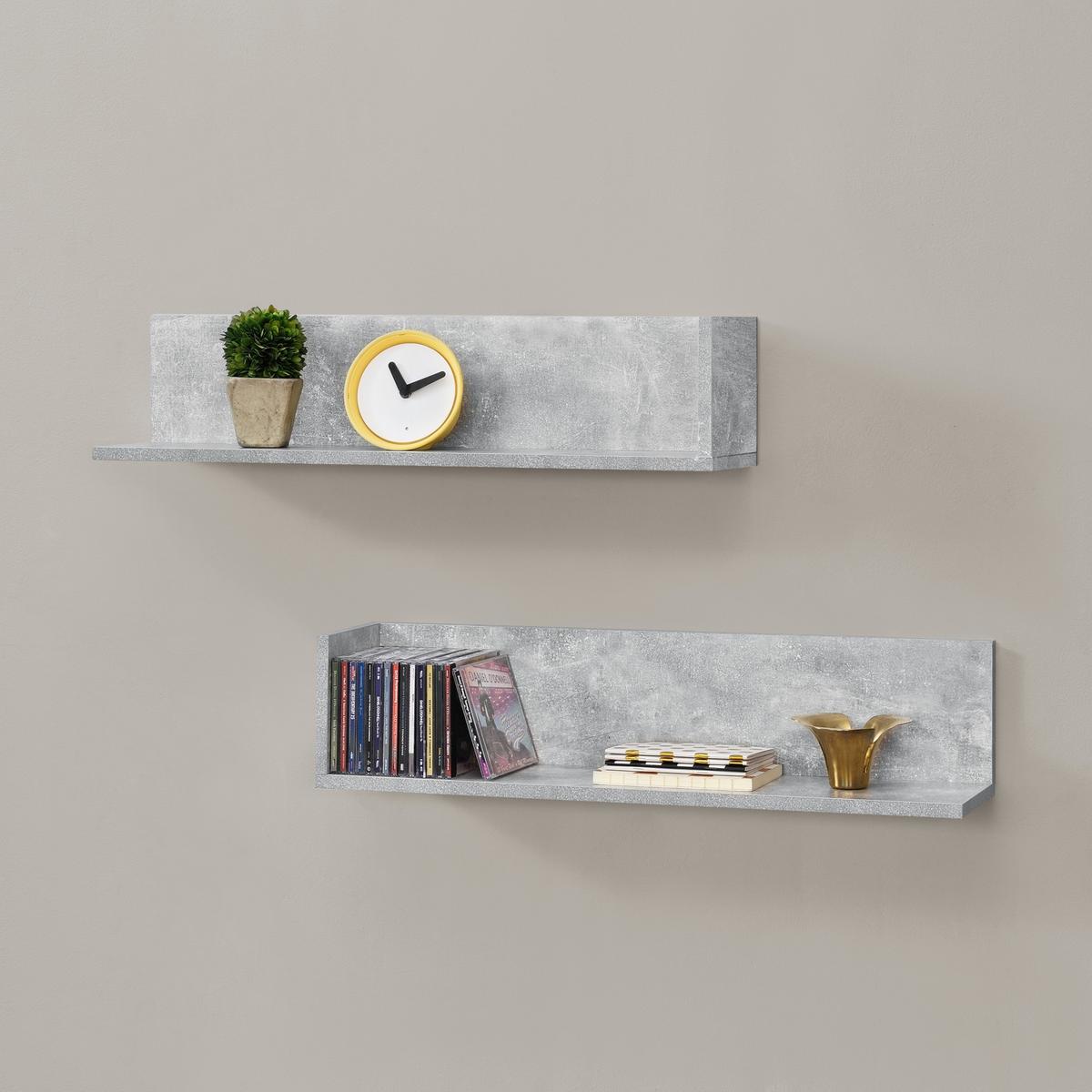 WANDREGAL-SET 2 TLG. Elverum - Grau, Holzwerkstoff (75/16.5/16.5cm) - [en.casa]
