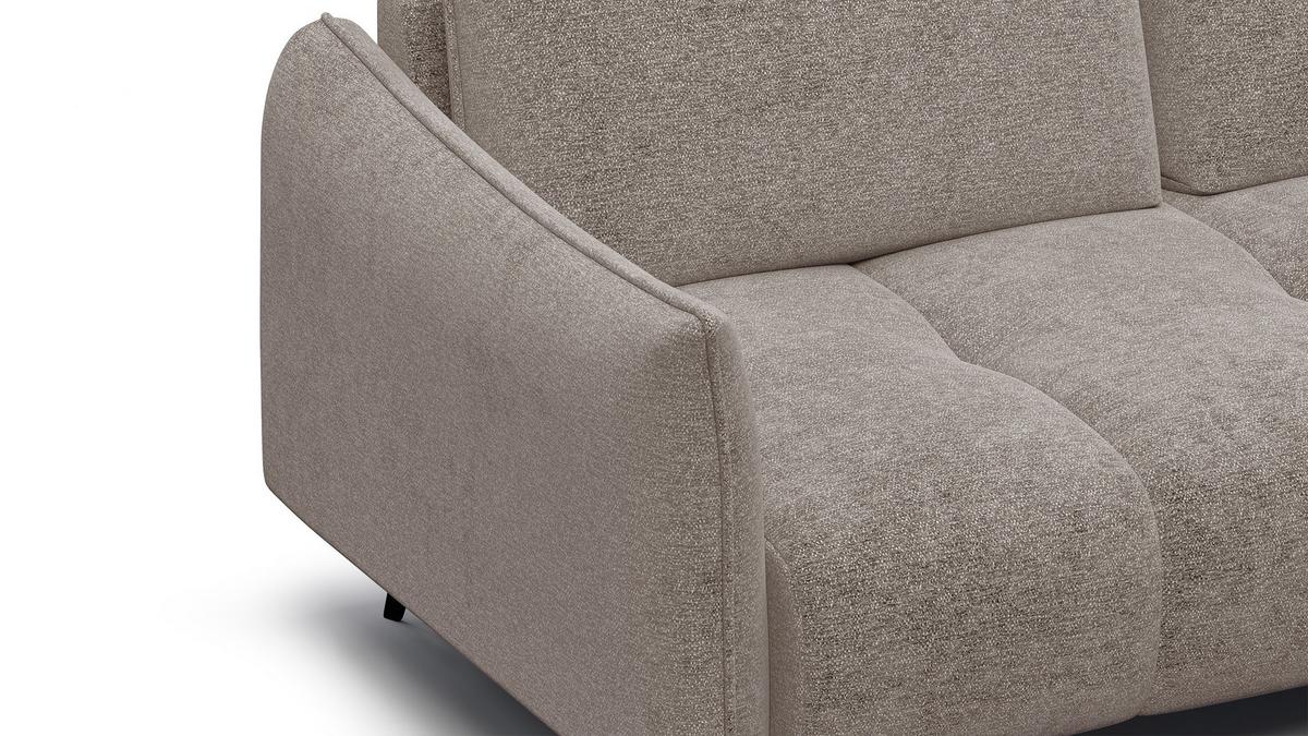 SOFA AERA 2,5-Sitzer, dunkelbeige - Beige/Schwarz, Holz/Textil (187/89/96cm) - Wozimo