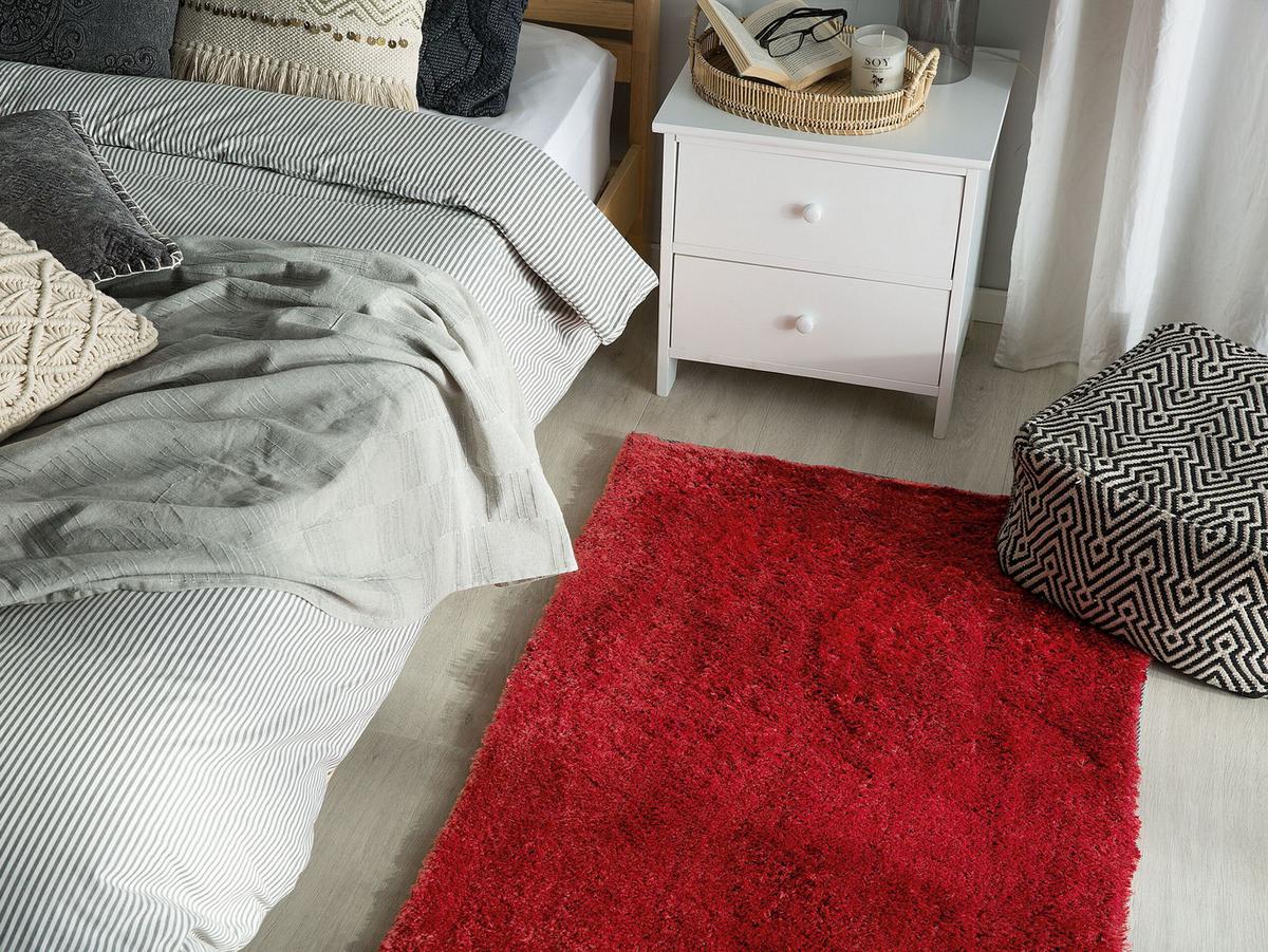 SHAGGY-TEPPICH Evren 150/80 cm - Rot, Kunststoff (80/150cm) - Beliani
