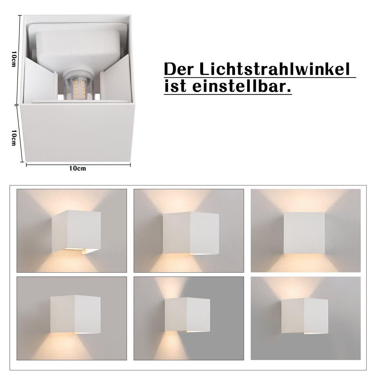 WANDLEUCHTE Inspiration - Weiß, Metall (10/10/10cm) - Nettlife