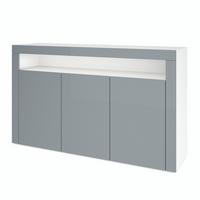 SIDEBOARD Valencia Grau Hochglanz / Grau Hochglanz - Grau, Holzwerkstoff (155/92/40cm) - Vladon