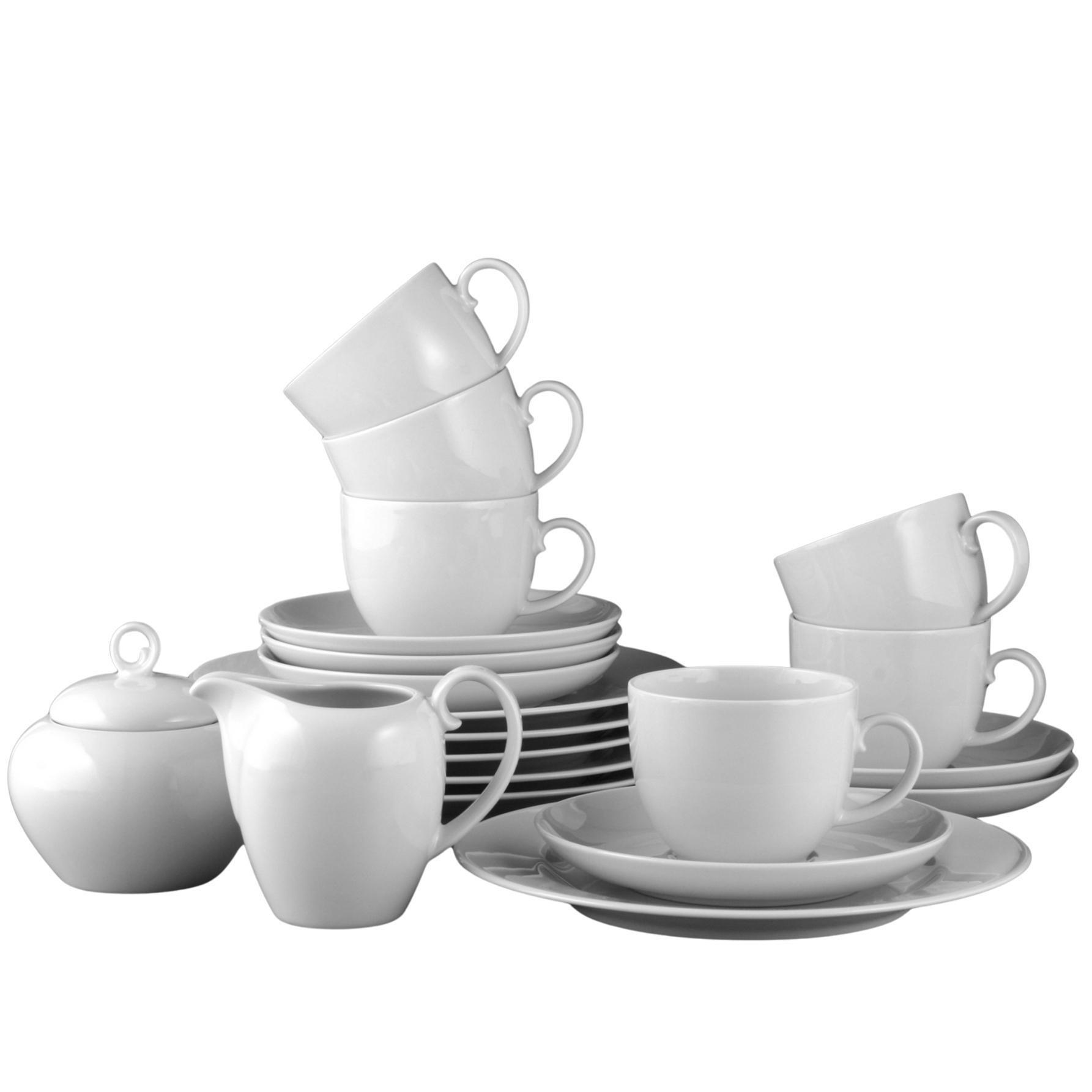 KAFFEESERVICE Rondo/Liane weiß 20-tlg. - Weiß, Keramik (2/2/2cm) - Seltmann Weiden