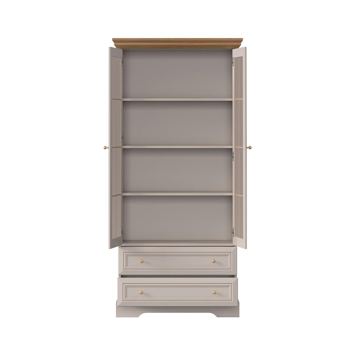 GESCHIRRSCHRANK Dulci Kaschmir und Holz - Beige, Holzwerkstoff (88.4/188.8/40.7cm) - Petits-meubles