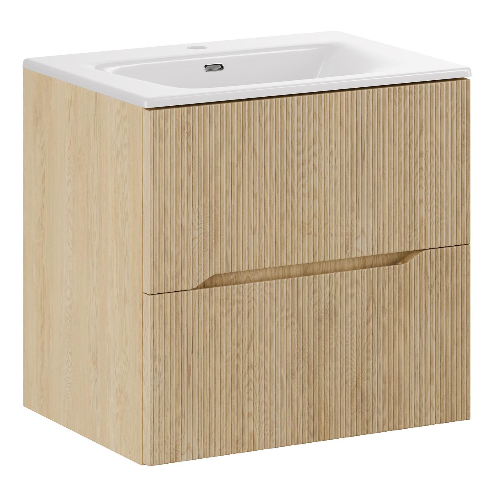 BADMÖBEL-SET Nordic 2 Teile Eiche - 60 x 46 x 58 cm - Eichefarben, Holz (60/58/46cm) - Badplaats