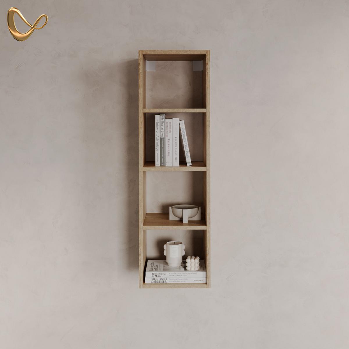 WANDREGAL Piave Sonoma 30 x 100 cm mit 4 offene Ablagen - Sonoma Eiche, Holzwerkstoff (30/100/30cm) - Livinity®