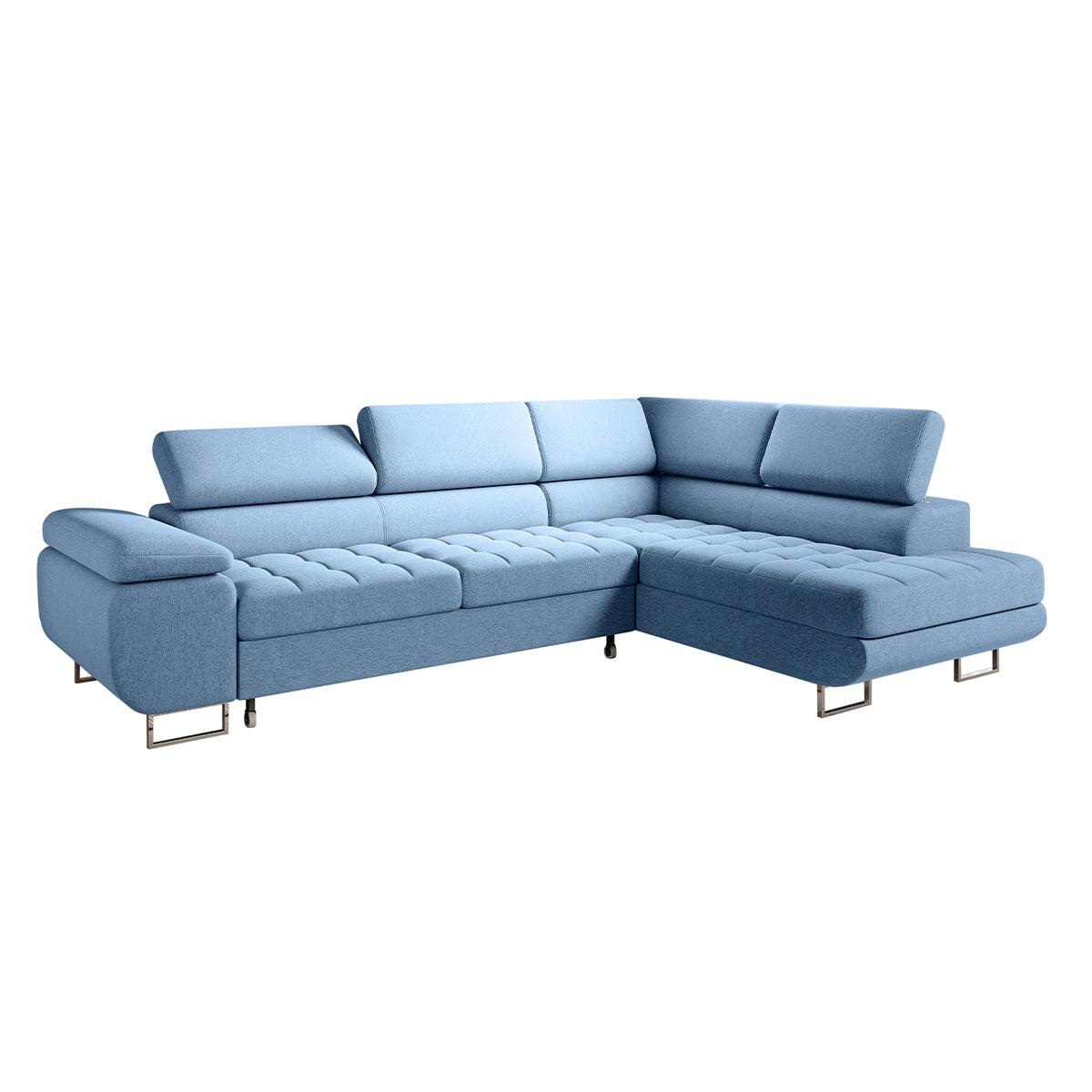 ECKSOFA Eden 4 Sitzplätze Blau - Blau, Holzwerkstoff (271/201cm) - Petits-meubles