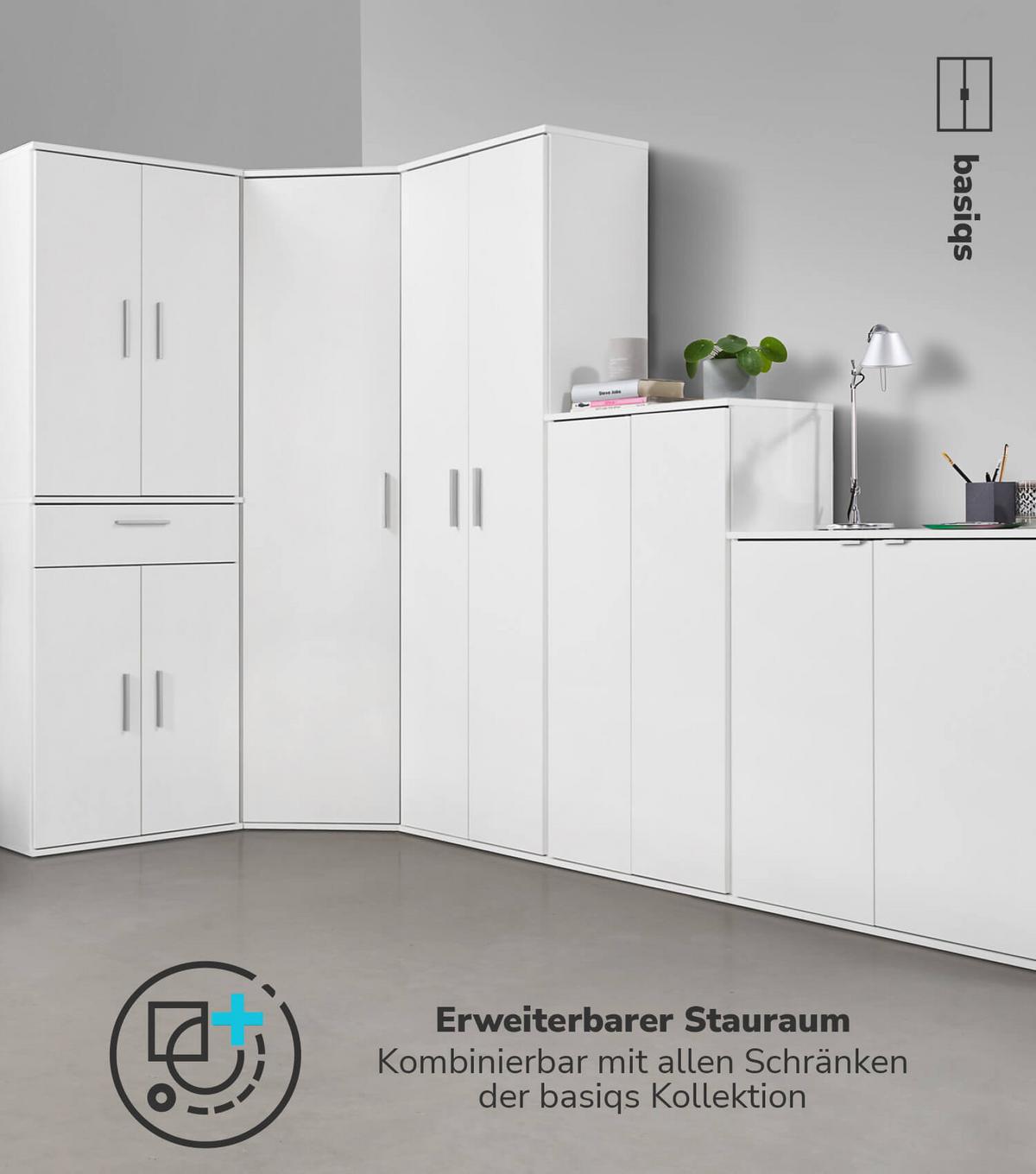 MEHRZWECKSCHRANK Der Lange - Weiß, Holzwerkstoff (60/180/34cm) - Mokebo