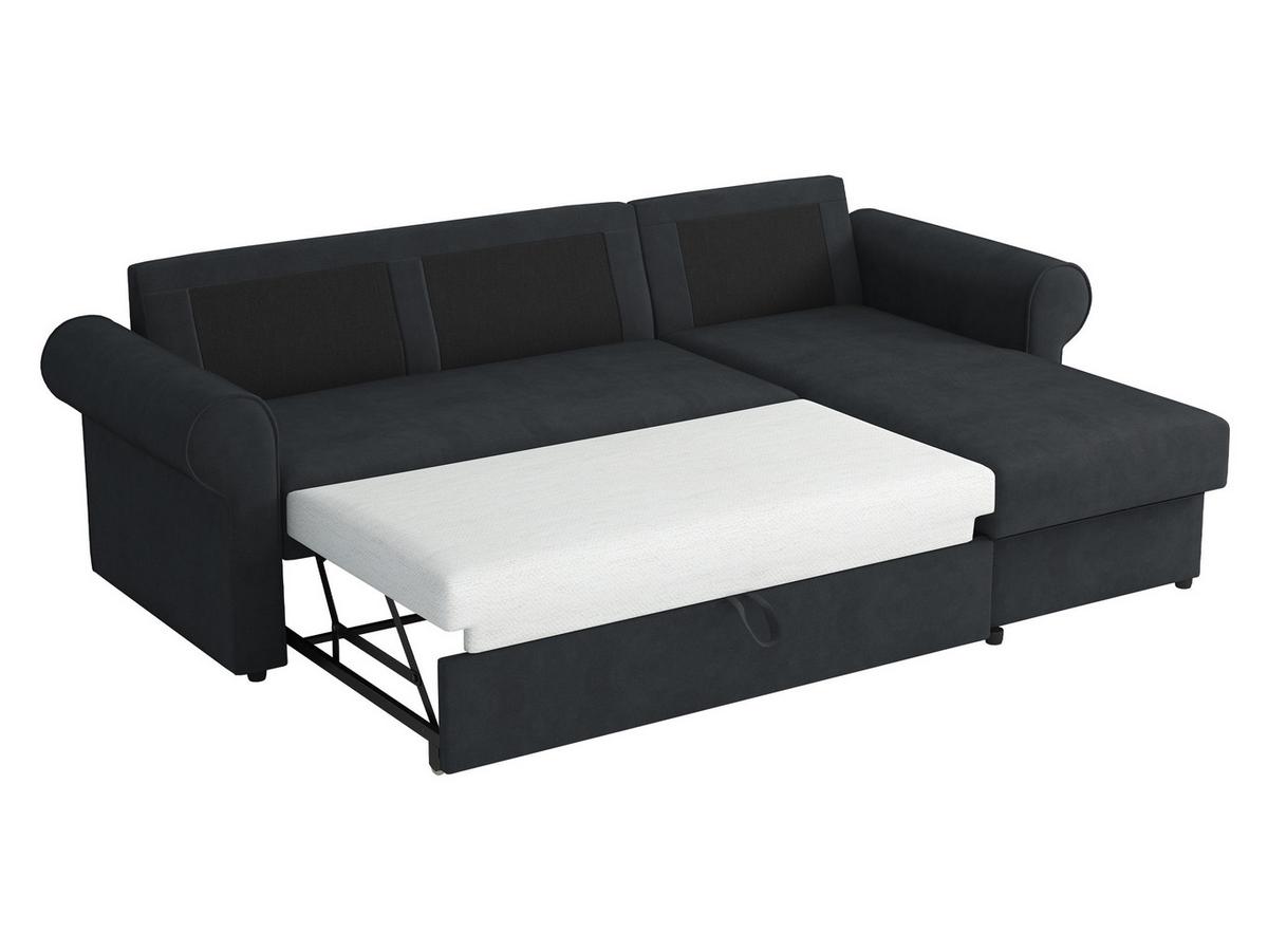 ECKSOFA Monaco Cord - Schwarz/Bronzefarben, Holz/Textil (246/155cm) - MIRJAN24