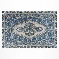 TEPPICH 80x120 cm Nepal Pflanzendekor - Hellblau, Kunststoff (80/120cm) - Wallfluent