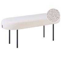 POLSTERBANK Bouclé Cremeweiß Wolfeboro - Creme, Textil (98/38/35cm) - Beliani